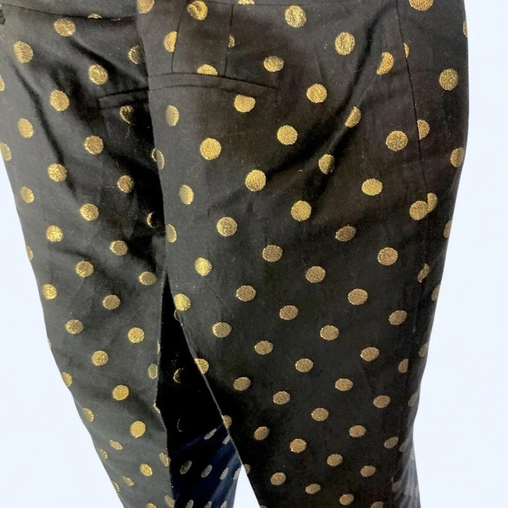 Talbots black & gold polka dot trousers Size 8